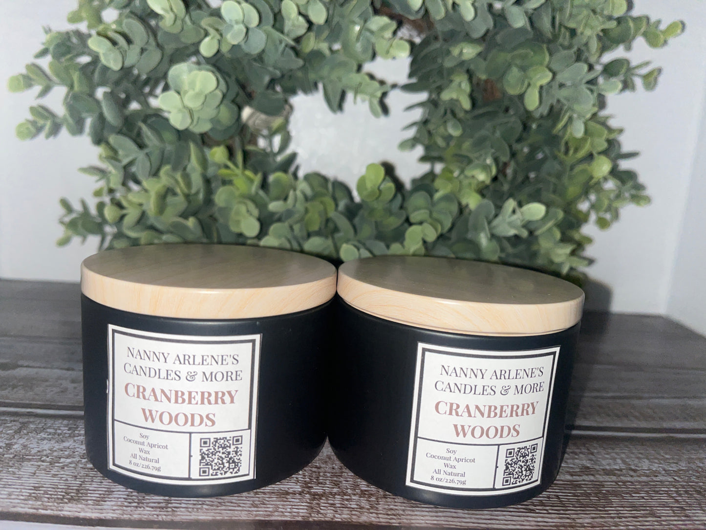 8 oz Cranberry Woods Soy Coconut Apricot Wax Candle