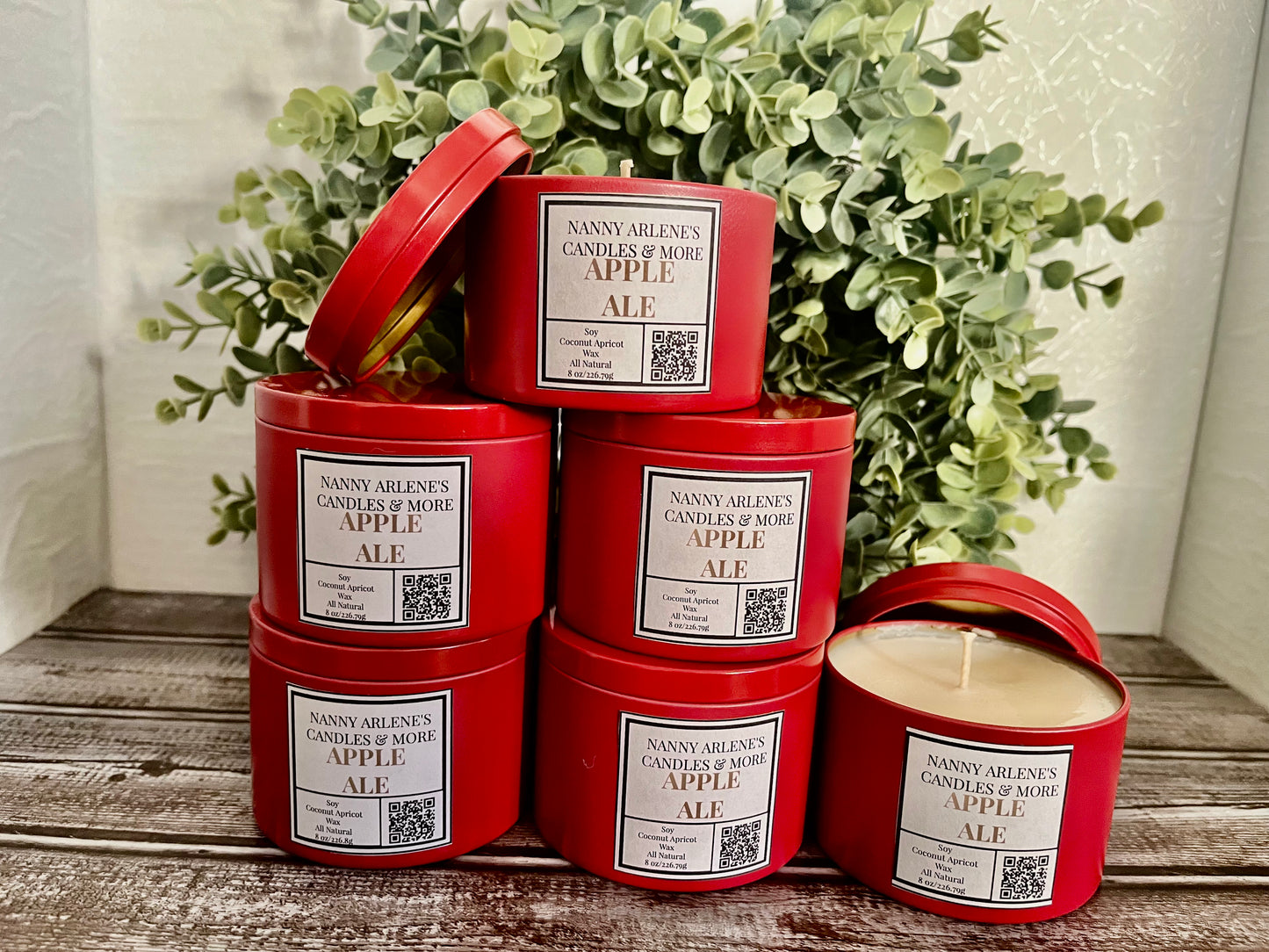 8 oz Apple Ale Soy Coconut Apricot wax candle