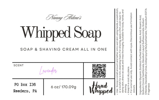 Lavender scented whipped soap