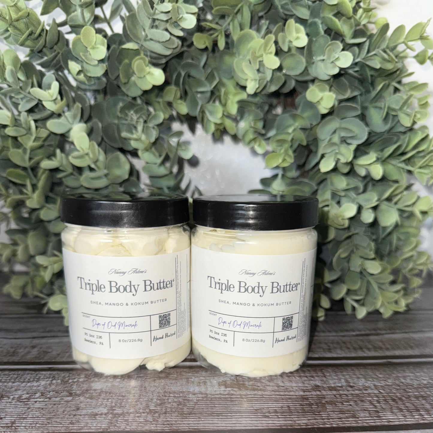 Healing Triple Butter Body Butter with Aloe and Comfrey Oil scented in the dupe of Oud Minerale (M)