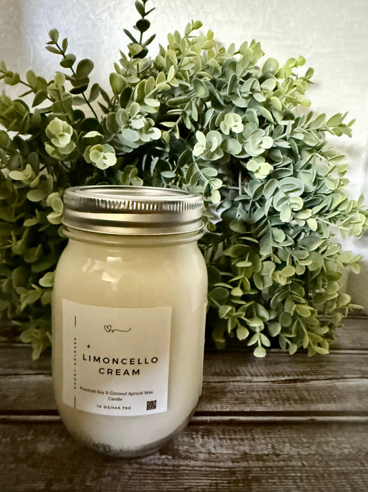 16 oz Limoncello Cream soy coconut apricot wax candle