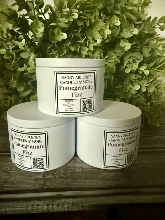 8 oz Pomegranate Fizz version soy coconut apricot wax candle