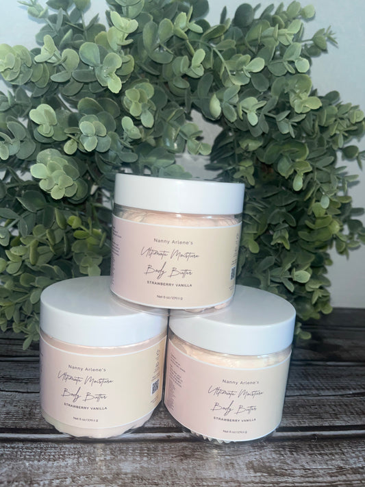 6 oz Ultimate Moisture Body Butter-Strawberry Vanilla