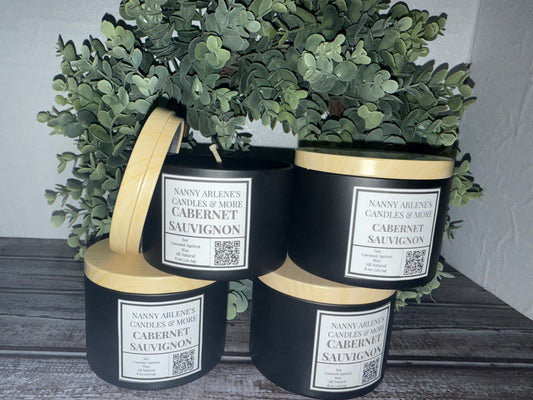 8 oz Cabernet Sauvignon soy coconut apricot wax candle