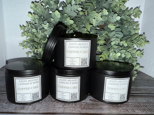 8 oz Coffee Cake scented soy coconut apricot wax candle