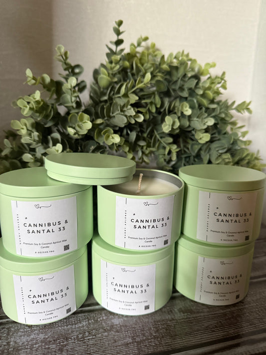 8 oz Cannabis & Santal 33 soy coconut wax candle