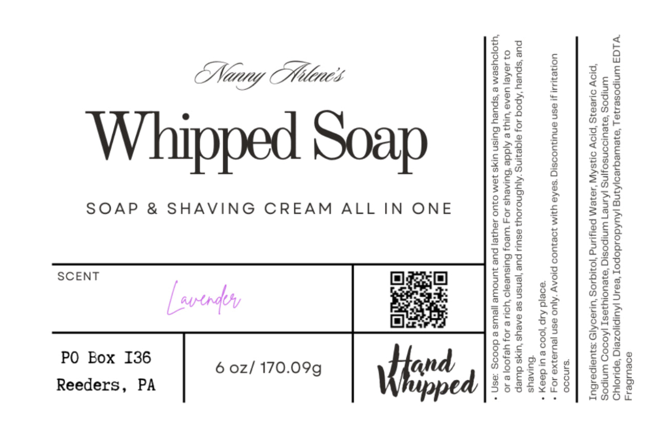 Lavender scented whipped soap