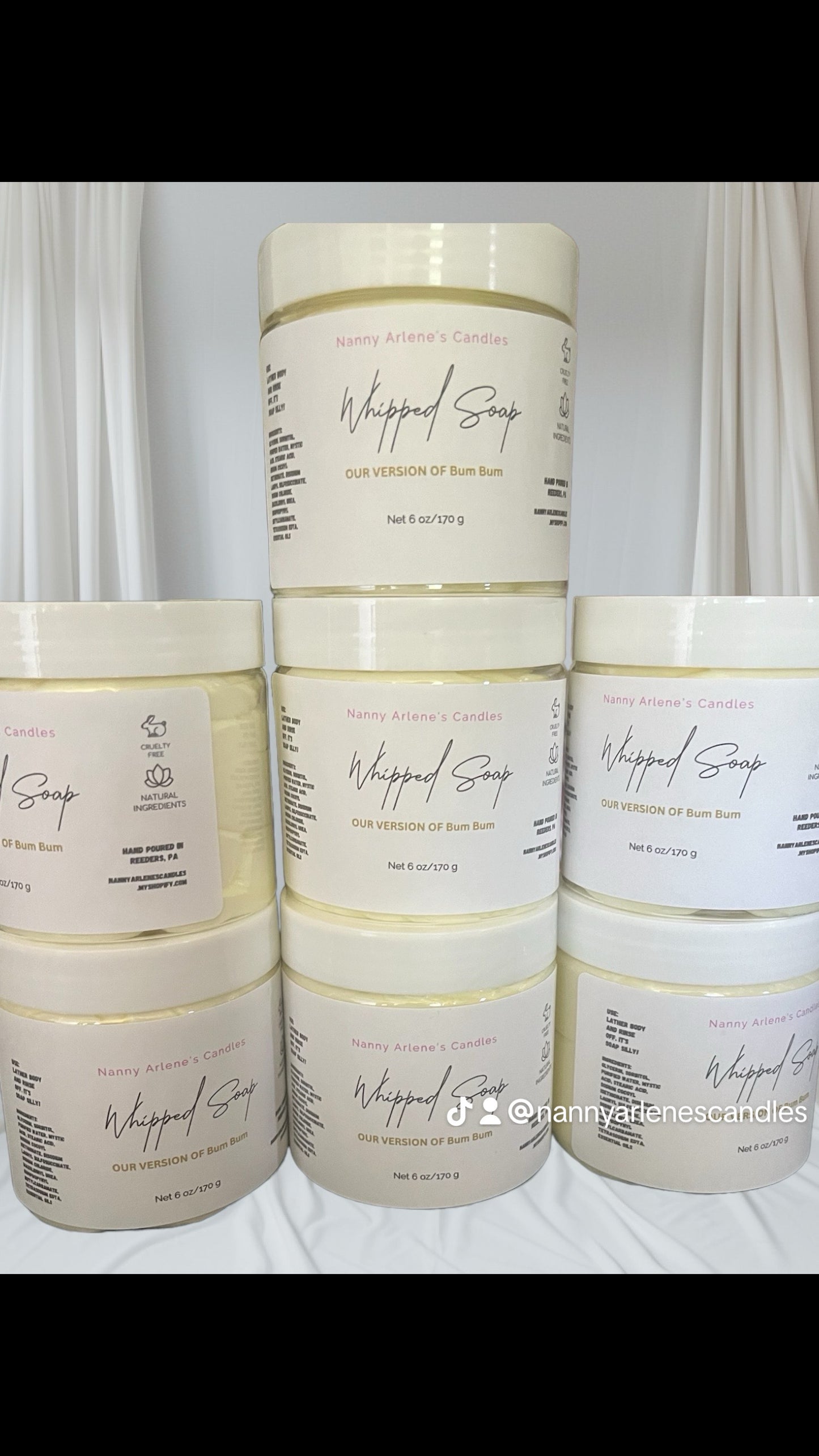 Our version of BUM BUM scented whipped soap