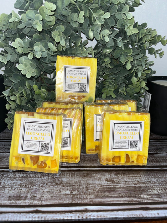 Large Bar- Shea and Mango Limoncello Cream Soap with African Black soap embeds scented in Mahogany Coconut